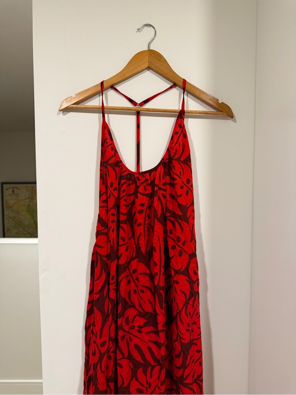 Mikoh Red Tropical Print Slip Dress